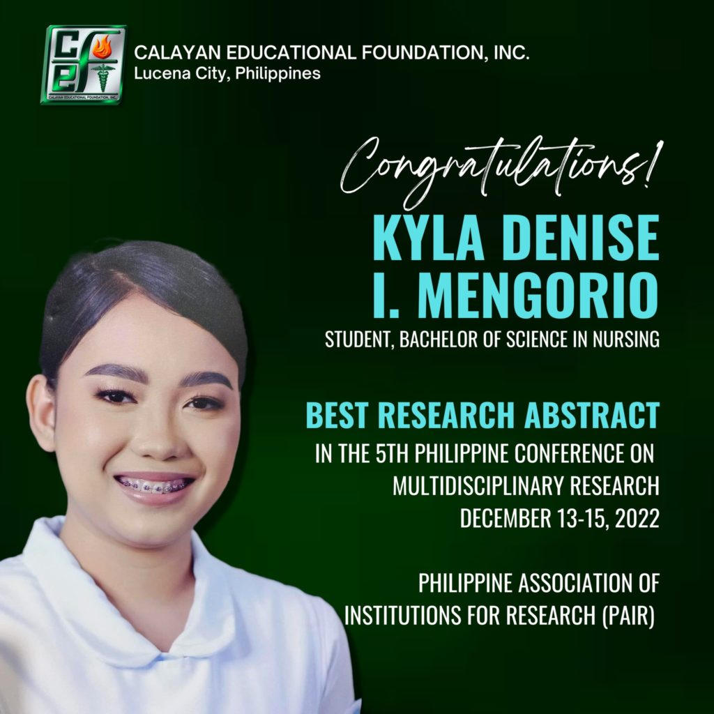 Research Productivity Award – Calayan Educational Foundation Inc.