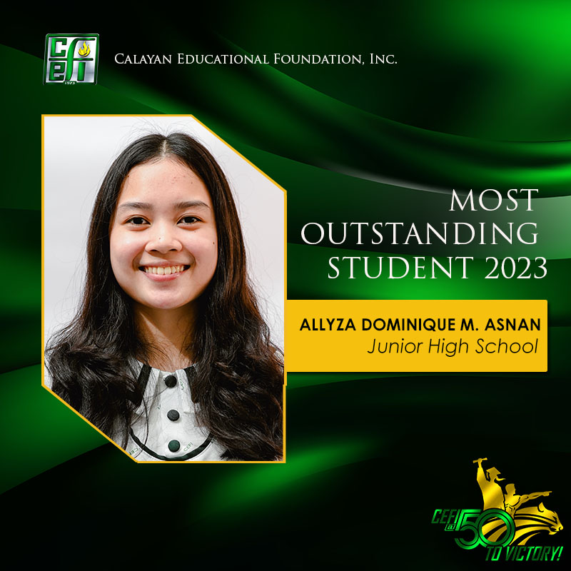 Most Outstanding Students for 2023 – Calayan Educational Foundation Inc.